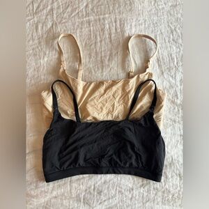 SKIMS Onyx and Sand Maternity Nursing Scoop Bralette Duo in Medium